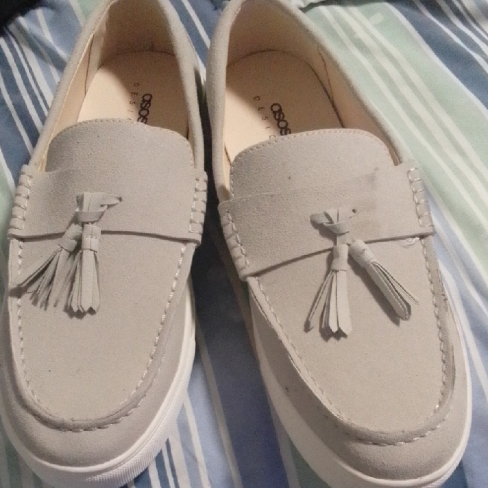 ASOS Light Gray Tassel Loafers